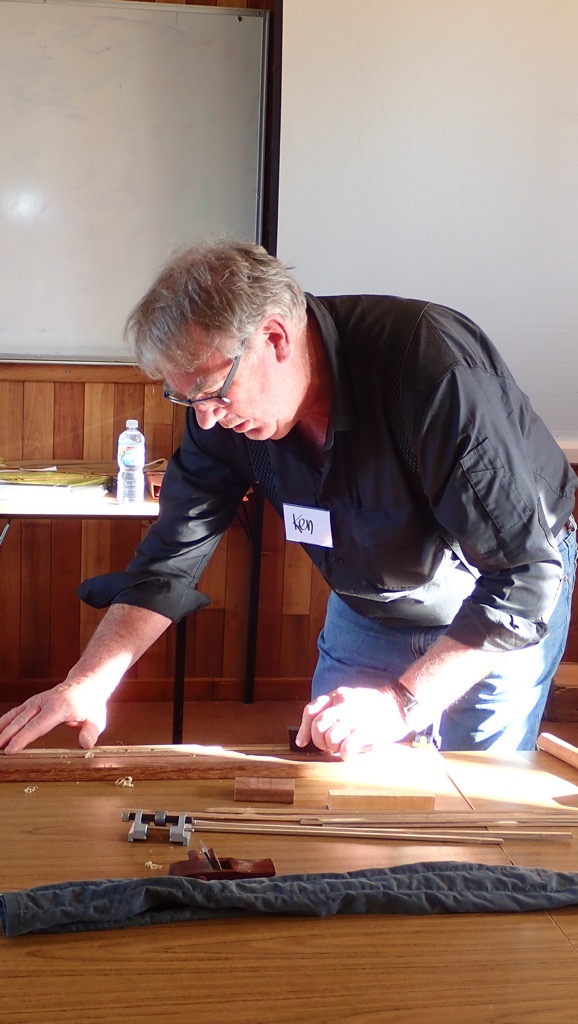 Ken Bradbrook demonstrates the wooden planes that have revolutionised his rodmaking