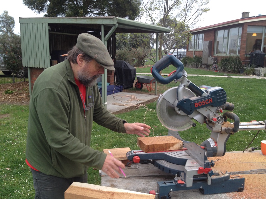 Bob Clay cuts up some exquisite Tasmanian woods for reelseats.